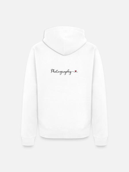 Fotografieherz - Unisex Premium Bio Zip Hoodie - Weiß