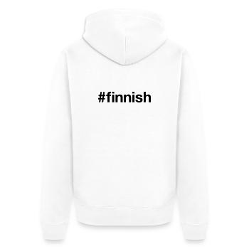 FINNOIS Hashtag Finlande Finnisch Finlande - Veste à capuche bio Premium Unisexe - blanc - Dos - Thijin (182cm)