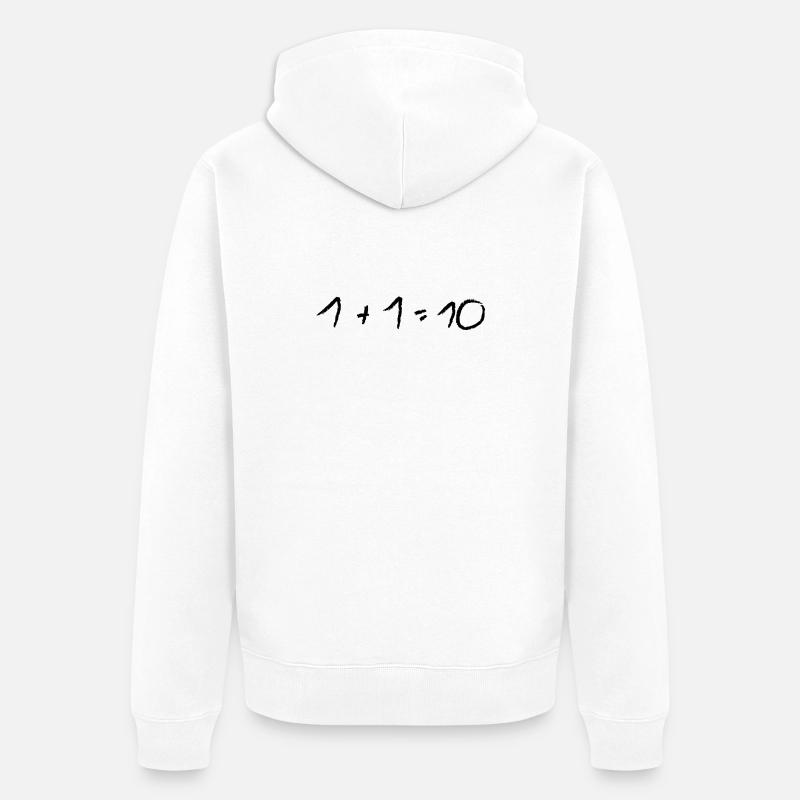 problème de maths 1 + 1 - Veste à capuche bio Premium Unisexe - blanc