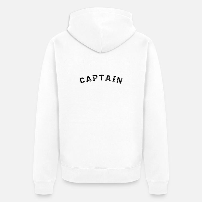 Captain Style Design - Unisex Premium Bio Zip Hoodie - Weiß