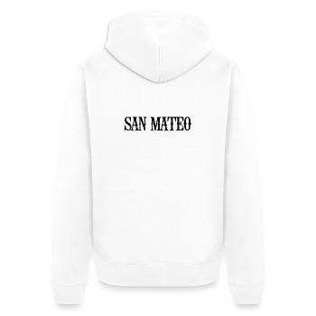 San Mateo - Unisex Premium Bio Zip Hoodie - Weiß - Hinten - Thijin (182cm)