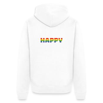 T-shirt arc-en-ciel Pride Happy | LGBT lgbtqi queer - Veste à capuche bio Premium Unisexe - blanc - Dos - Thijin (182cm)