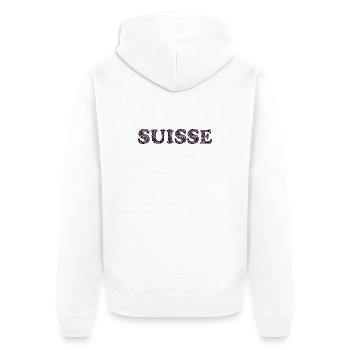 SWITZERLAND - Unisex Premium Organic Zip Hoodie - white - Back - Thijin (182cm)