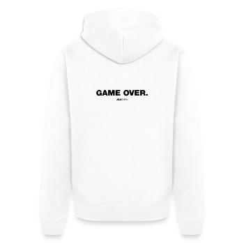 Game Over (JGA - Jungesellenabschied) - Unisex Premium Bio Zip Hoodie - Weiß - Hinten - Thijin (182cm)