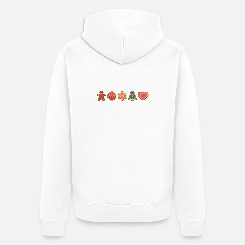 Biscuits et biscuits pour Noël - Veste à capuche bio Premium Unisexe - blanc