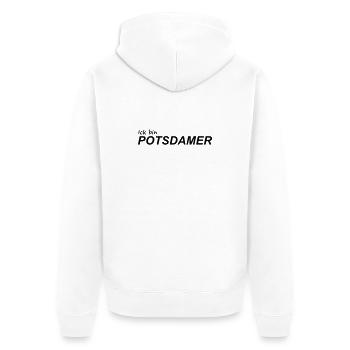ICK BIN POTSDAMER - Unisex Premium Bio Zip Hoodie - Weiß - Hinten - Thijin (182cm)