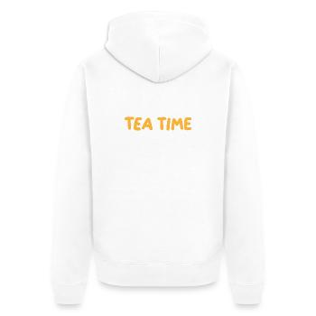 Retro Orange Tea Time - Unisex Premium Bio Zip Hoodie - Weiß - Hinten - Thijin (182cm)