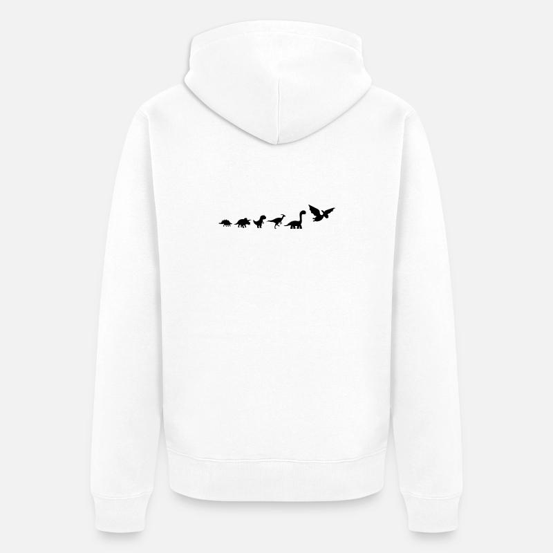 Évolution dinosaures  - Veste à capuche bio Premium Unisexe - blanc