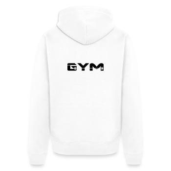 gym musculation - Veste à capuche bio Premium Unisexe - blanc - Dos - Thijin (182cm)