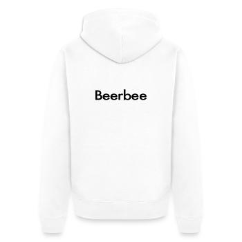 Beerbee Biertrinker Bierbiene Malle Spruch - Unisex Premium Bio Zip Hoodie - Weiß - Hinten - Thijin (182cm)
