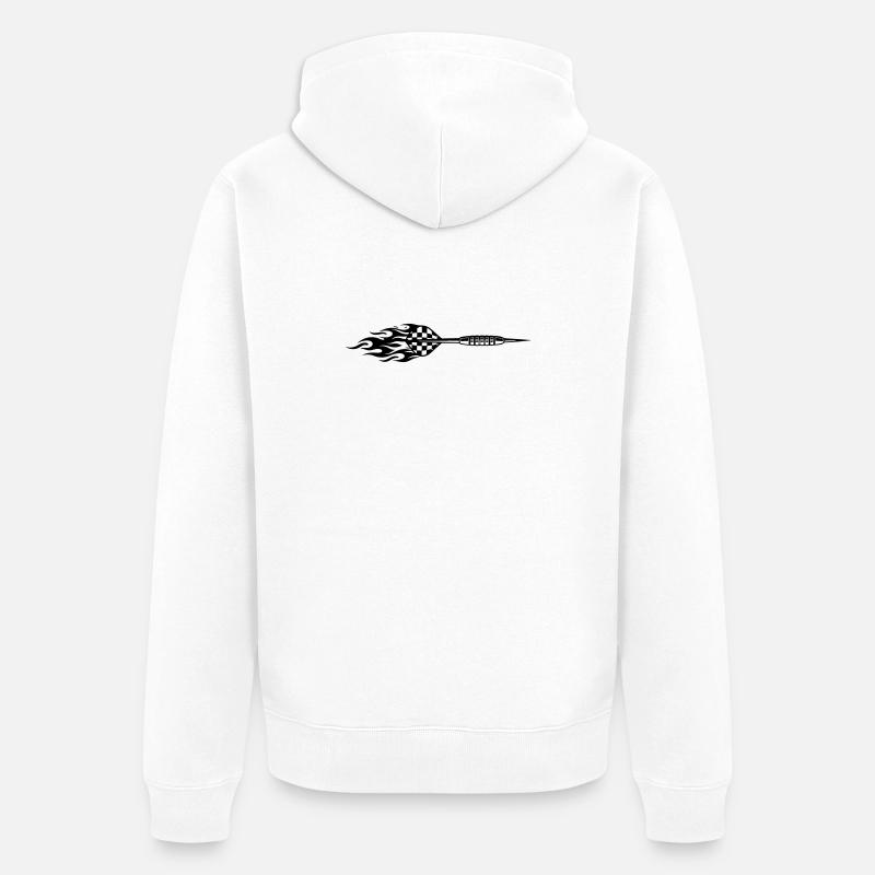 Symbole de fléchette Feu - Veste à capuche bio Premium Unisexe - blanc