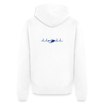 Taucher Herzschlag Tauchen - Unisex Premium Bio Zip Hoodie - Weiß - Hinten - Thijin (182cm)