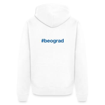 Bégrad Belgrade Serbie Hashtag Serbien - Veste à capuche bio Premium Unisexe - blanc - Dos - Thijin (182cm)