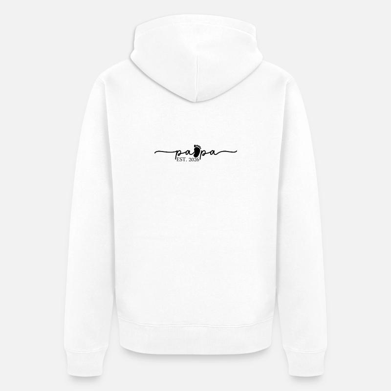 Papa Est.2026 Logo - Veste à capuche bio Premium Unisexe - blanc