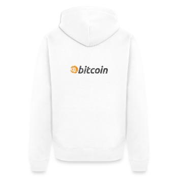 Bitcoin Logo Original BTC - Unisex Premium Organic Zip Hoodie - white - Back - Thijin (182cm)