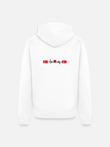 Herzschlag der Maastricht-Flagge - Unisex Premium Bio Zip Hoodie - Weiß