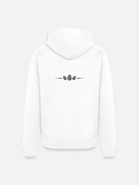 Tannenzapfen Linie - Unisex Premium Bio Zip Hoodie - Weiß