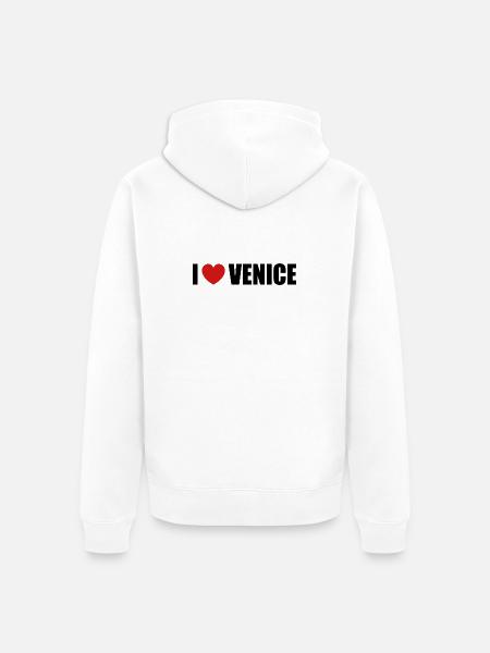 I love Venice Italien - Unisex Premium Bio Zip Hoodie - Weiß