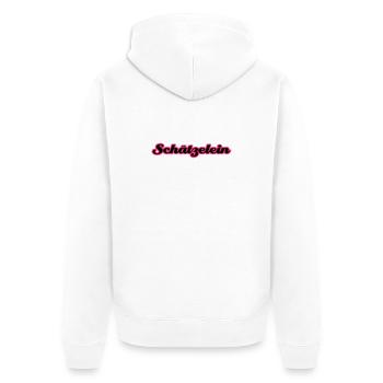 Schätzelein | Schatz | Schätzchen - Unisex Premium Organic Zip Hoodie - white - Back - Thijin (182cm)