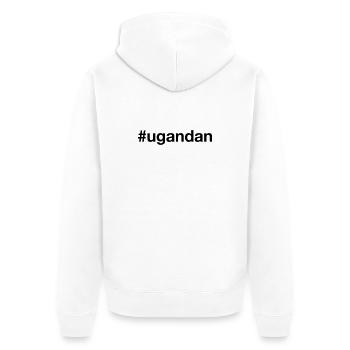 UGANDA Hashtag ugandan - Unisex Premium Bio Zip Hoodie - Weiß - Hinten - Thijin (182cm)