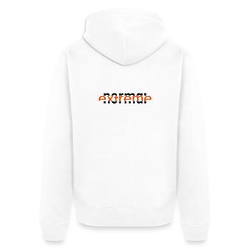 Normal-Extreme - Unisex Premium Organic Zip Hoodie - white - Back - Thijin (182cm)