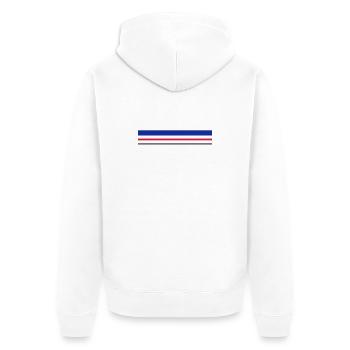 T shirt traits couleurs bleu rouge gris cadeau - Veste à capuche bio Premium Unisexe - blanc - Dos - Thijin (182cm)