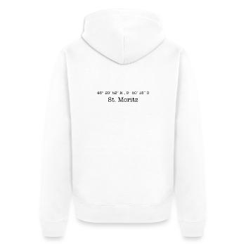Coordonnées Sankt Moritz Suisse - Veste à capuche bio Premium Unisexe - blanc - Dos - Thijin (182cm)
