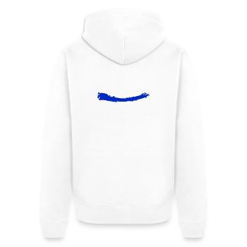 Pinsel | Brush | bleu - Unisex Premium Bio Zip Hoodie - Weiß - Hinten - Thijin (182cm)