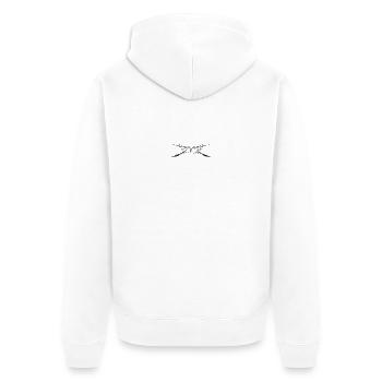 filigrane Verzierung 2 - Unisex Premium Bio Zip Hoodie - Weiß - Hinten - Thijin (182cm)
