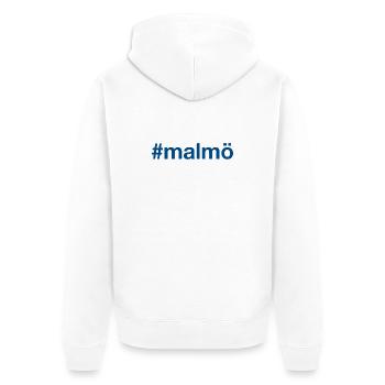 MALMO Schweden Sweden Hashtag - Unisex Premium Bio Zip Hoodie - Weiß - Hinten - Thijin (182cm)
