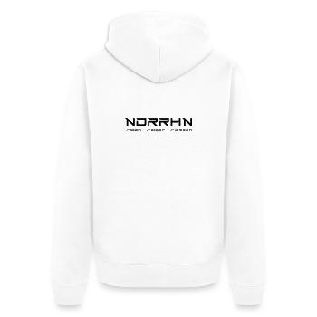 NDRRHN - Unisex Premium Bio Zip Hoodie - Weiß - Hinten - Thijin (182cm)