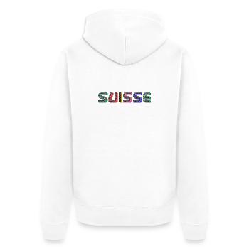 SUISSE. HUMOUR. PAYS - Veste à capuche bio Premium Unisexe - blanc - Dos - Thijin (182cm)