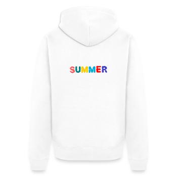 MISTRESS. MASTER. TEACHER. SCHOOL - Unisex Premium Organic Zip Hoodie - white - Back - Thijin (182cm)