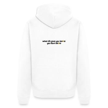 Quand la vie vous donne des citrons - Veste à capuche bio Premium Unisexe - blanc - Dos - Thijin (182cm)