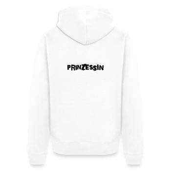 Prinzessin - Unisex Premium Bio Zip Hoodie - Weiß - Hinten - Thijin (182cm)