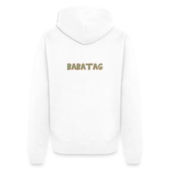 Mount Babatag - Unisex Premium Organic Zip Hoodie - white - Back - Thijin (182cm)