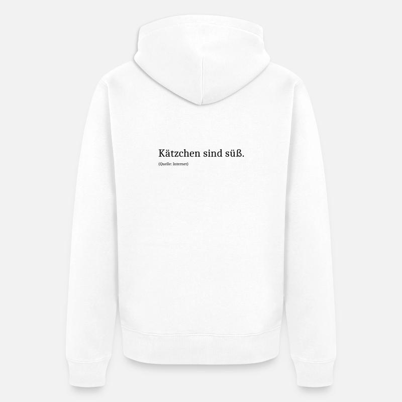 Les chatons sont mignons - Veste à capuche bio Premium Unisexe - blanc