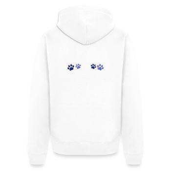 Empreintes Bleues Animal - Veste à capuche bio Premium Unisexe - blanc - Dos - Thijin (182cm)