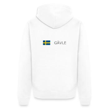 Drapeau de la Suède - Gävle - Sverige - Schweden - Veste à capuche bio Premium Unisexe - blanc - Dos - Thijin (182cm)