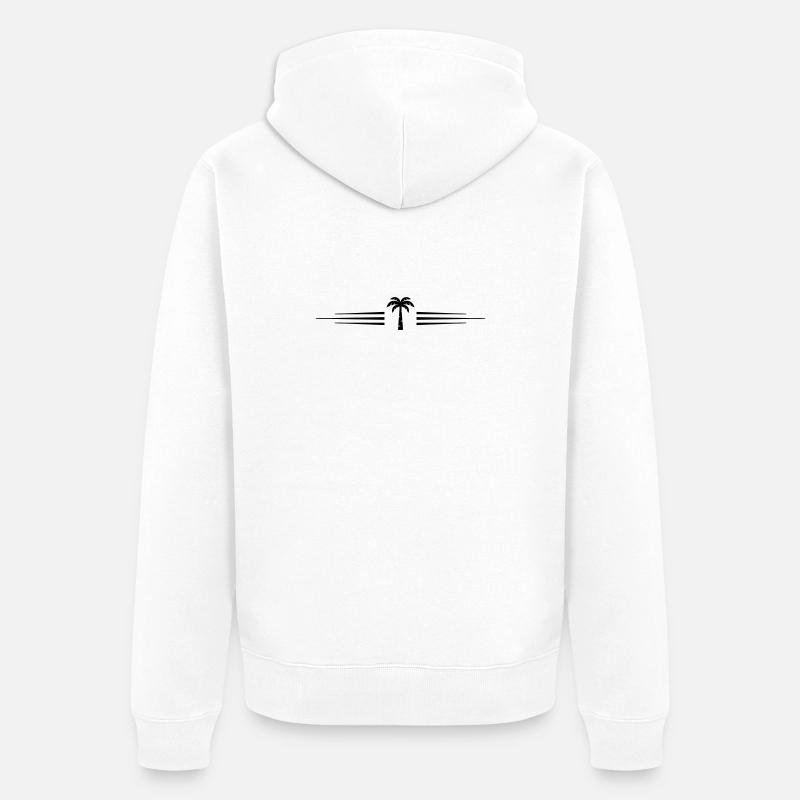 Ligne de symboles de palmiers - Veste à capuche bio Premium Unisexe - blanc