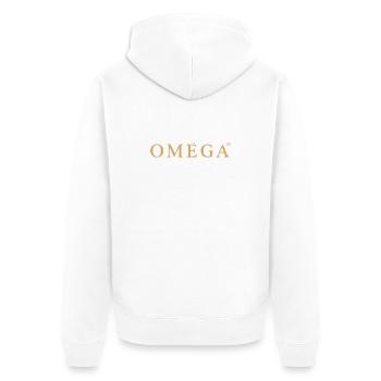 OMEGA - Unisex Premium Organic Zip Hoodie - white - Back - Thijin (182cm)