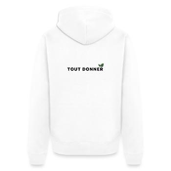 Tout_donner_ecologie - Unisex Premium Bio Zip Hoodie - Weiß - Hinten - Thijin (182cm)