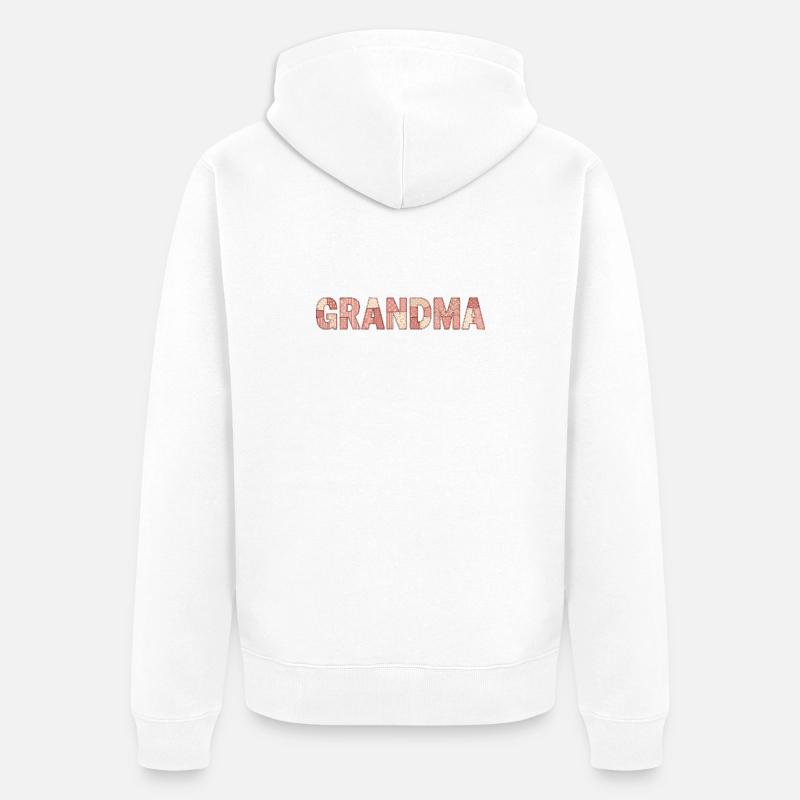 Grandma Patchwork Blumen Muster Geschenk - Unisex Premium Bio Zip Hoodie - Weiß