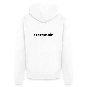 OMA. MAMA. OMA. MUTTERTAG - Unisex Premium Bio Zip Hoodie - Weiß - Hinten - Thijin (182cm)