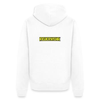 Feuerwerk Neon Schriftzug - Unisex Premium Bio Zip Hoodie - Weiß - Hinten - Thijin (182cm)