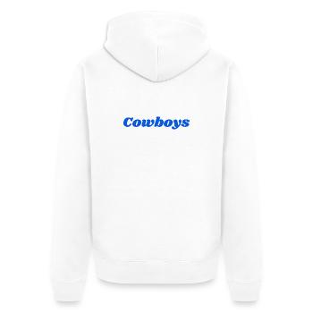 cowboys - Unisex Premium Bio Zip Hoodie - Weiß - Hinten - Thijin (182cm)