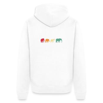 Elefant Vintage Geschenk Afrika - Unisex Premium Bio Zip Hoodie - Weiß - Hinten - Thijin (182cm)