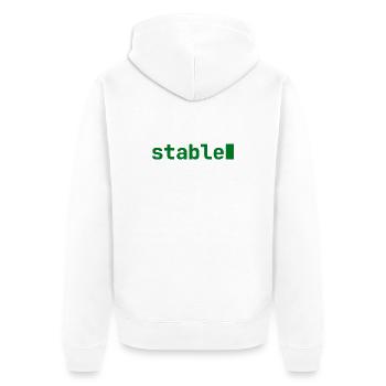 stable | Developer mood | dark - Unisex Premium Organic Zip Hoodie - white - Back - Thijin (182cm)