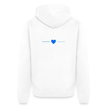 Blue Heart with Lines | Minimal Design - Unisex Premium Organic Zip Hoodie - white - Back - Thijin (182cm)