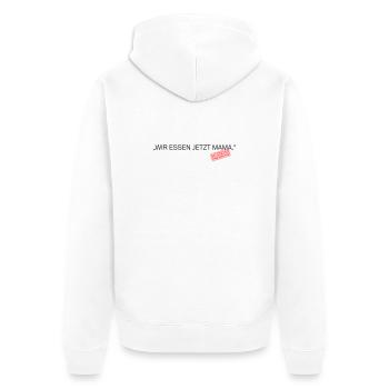 Satzzeichen Retten Leben Spruch - Unisex Premium Bio Zip Hoodie - Weiß - Hinten - Thijin (182cm)